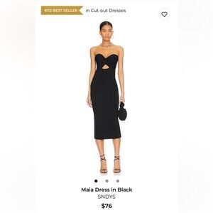 SNDYS Black Strapless Cut-Out Dress